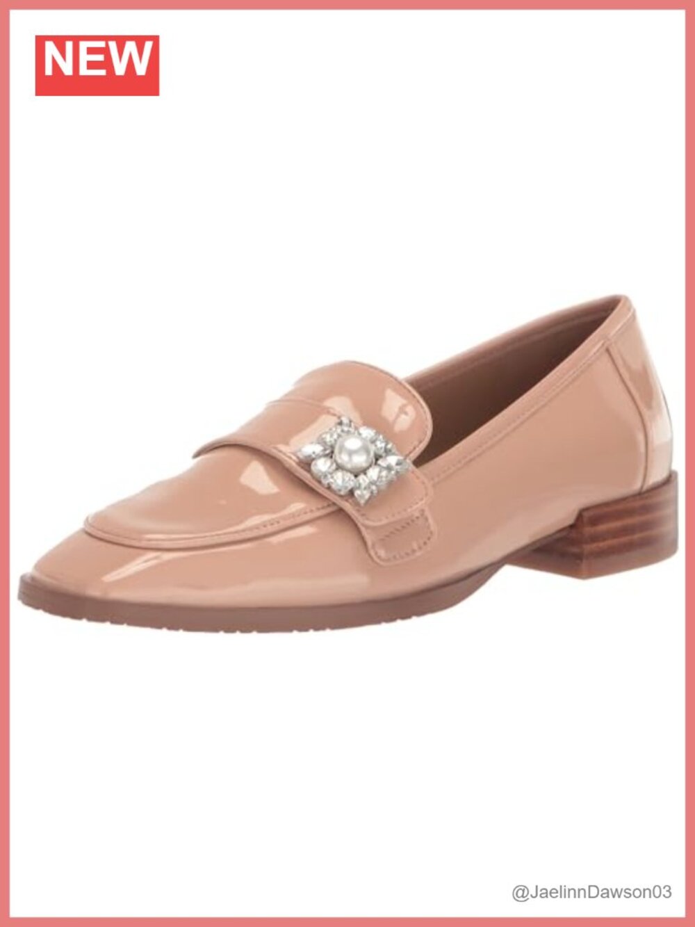 NYDJ Women's Patent Leather Loafers Slip-On Dress Shoes Memory Foam Almond Toe